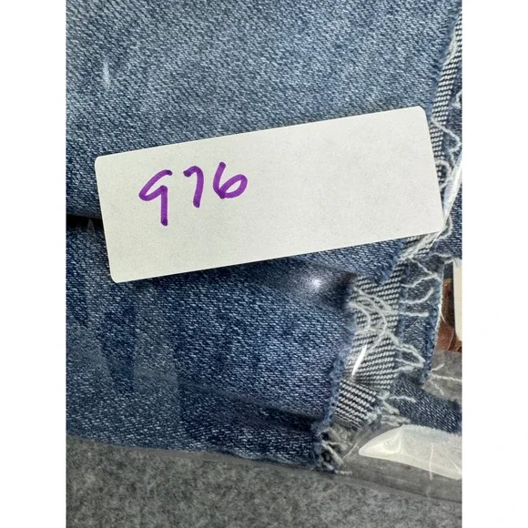 Judy Blue High Waist Denim Shorts Raw Hem Distressed Medium Wash Size M - Picture 11 of 11